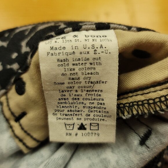 Rag & Bone Womens 28 Jeans Leopard Print Amoeba Pants Skinny Mid Rise - Picture 5 of 13